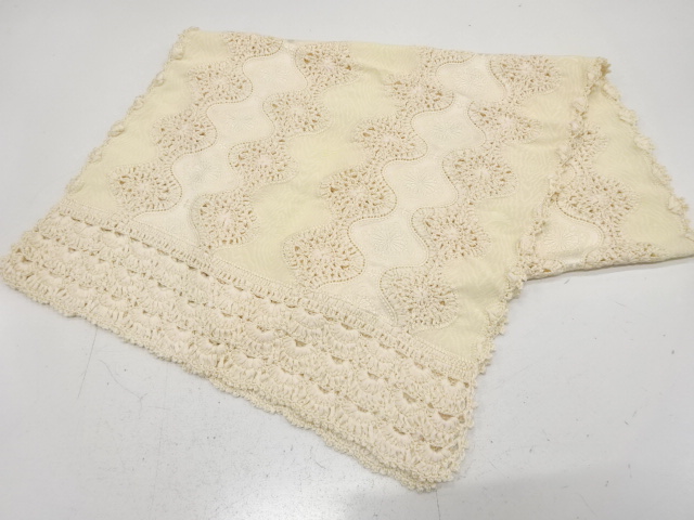 切りビロード　リボンレースショール